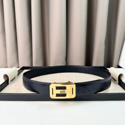 1:1  Hermes  Black Leather Belt  with Gold 'H' buckle Square Buckle 3.5cm